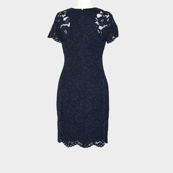RALPH LAUREN Women's Blue Floral Lace Overlay Sheath Dress Size 6 - Picture 3 of 9